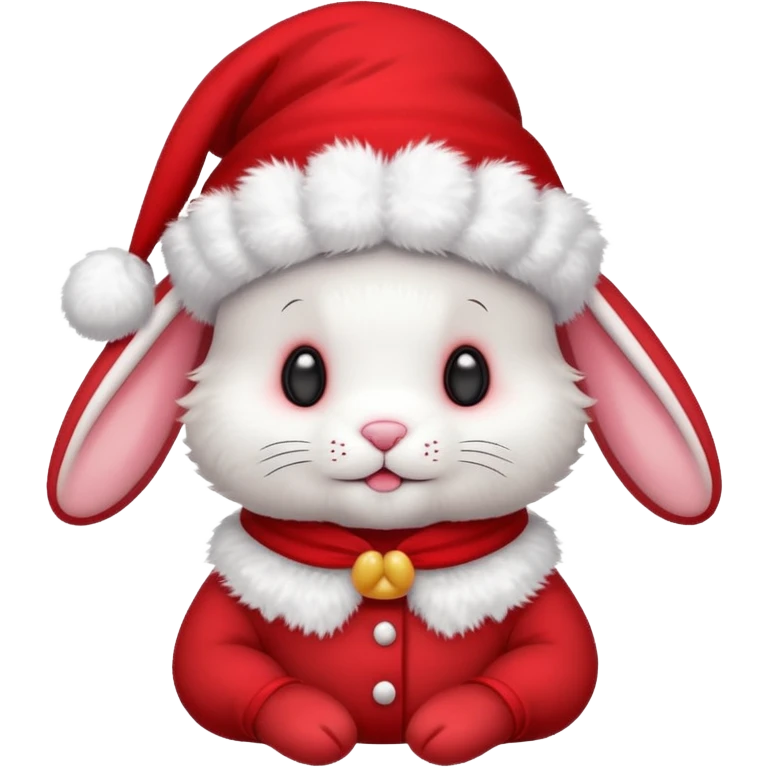Peluche lapin noel cute bonnet emoji