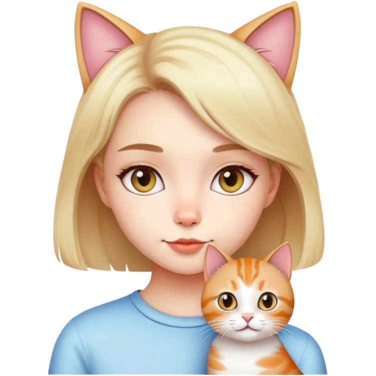 a cute girl with a cat filter emoji
