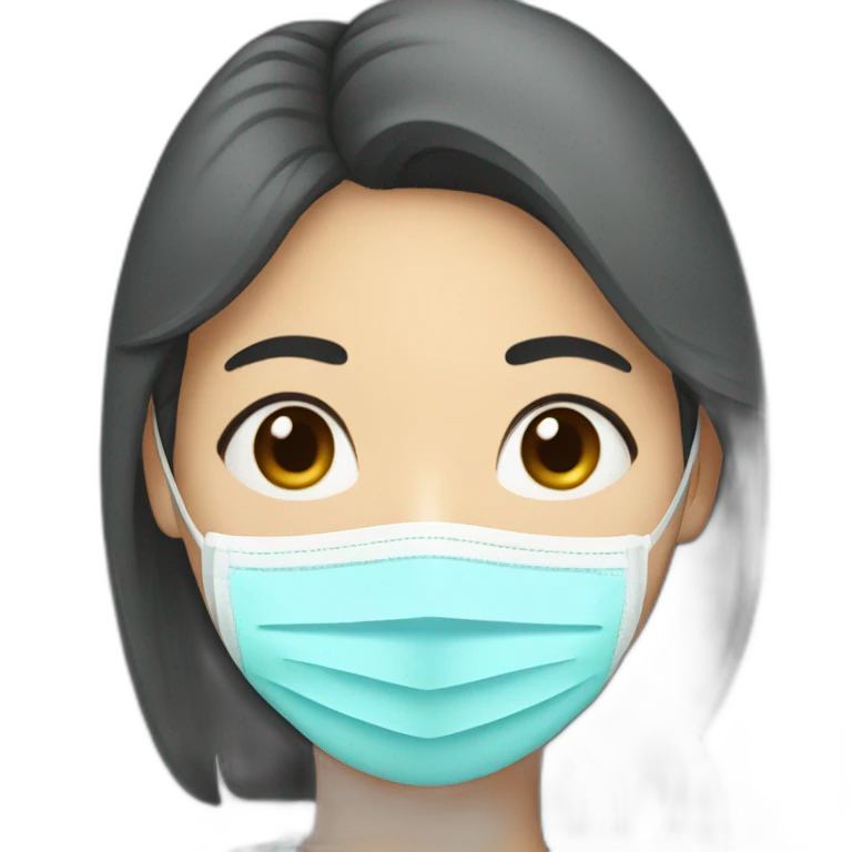 Asian Woman with N95 Mask emoji