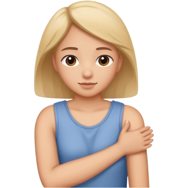 A Hand on placed on another persons shoulder zoomed in but you only see the one person and the hand on the shoulder which is coming from behind them like holding their shoulder  emoji