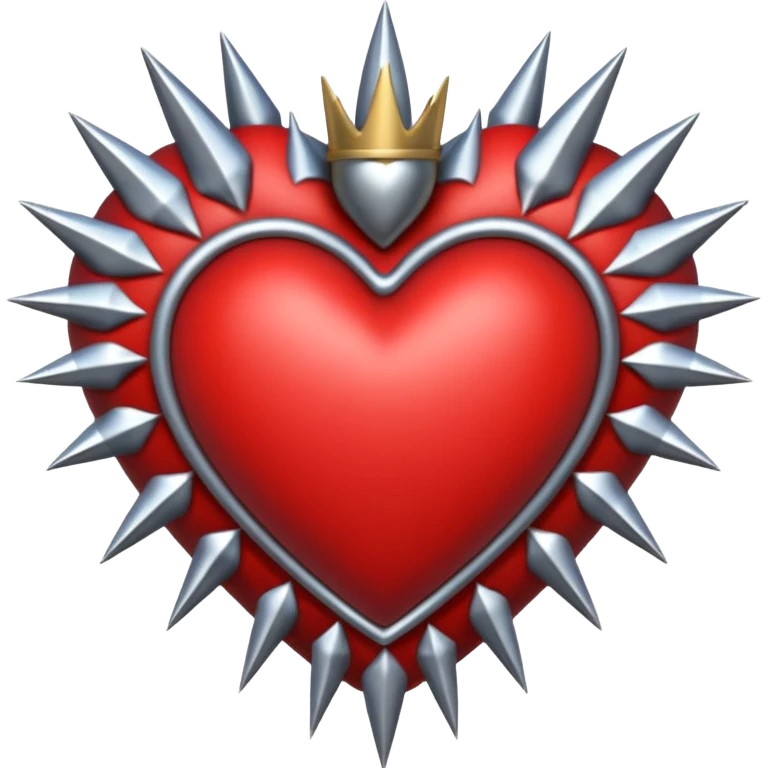 gothic heart with silver spikes emoji