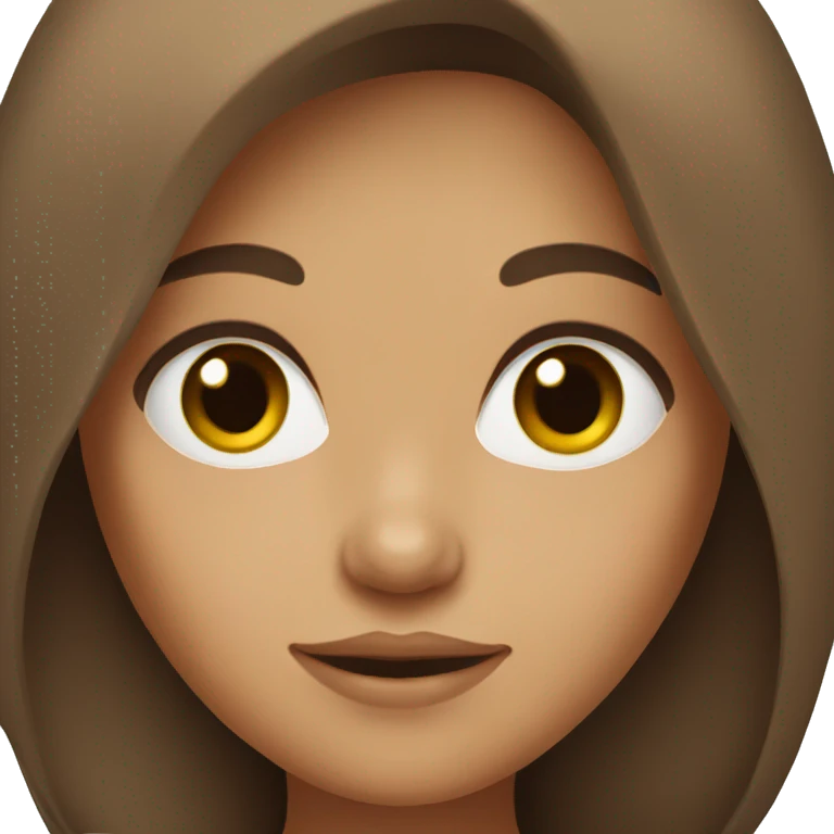 Brown haired girl with brown eyes emoji