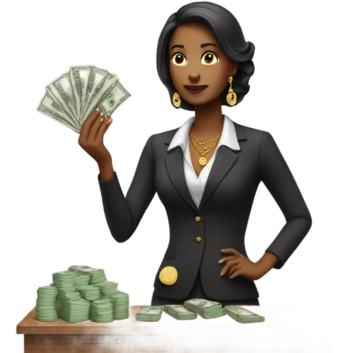 Classy woman counting money  emoji
