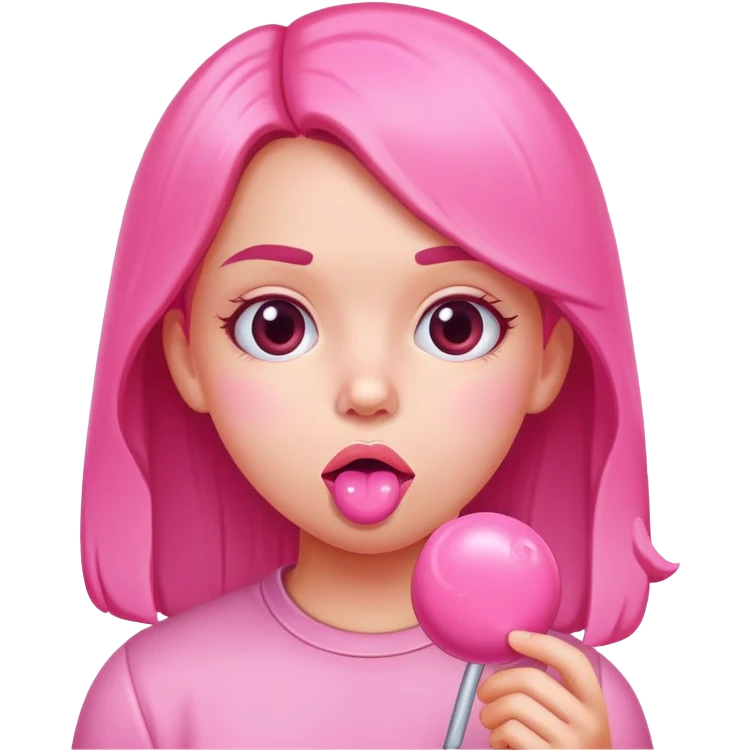 girl with bubblegum emoji