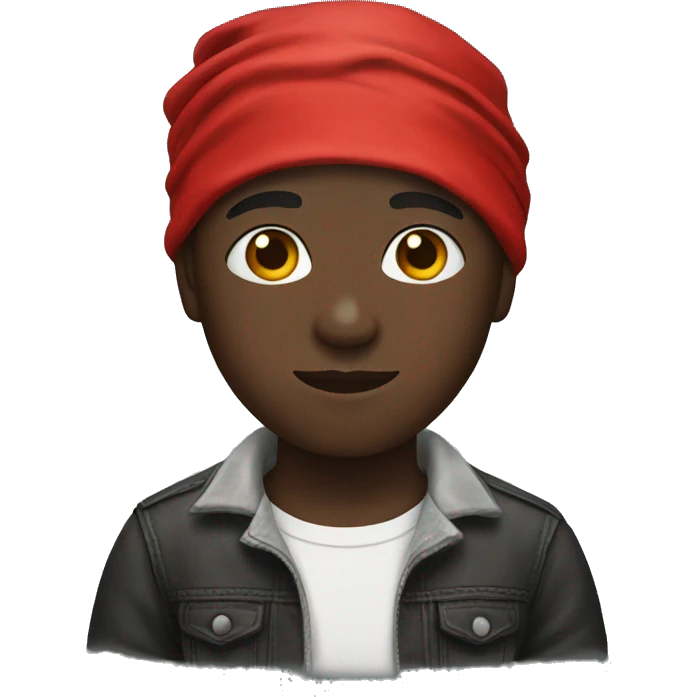 Black boy wearing a red bandana emoji