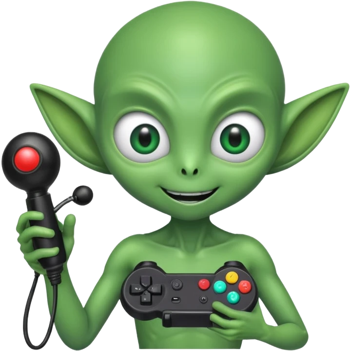 alien with joy stick emoji