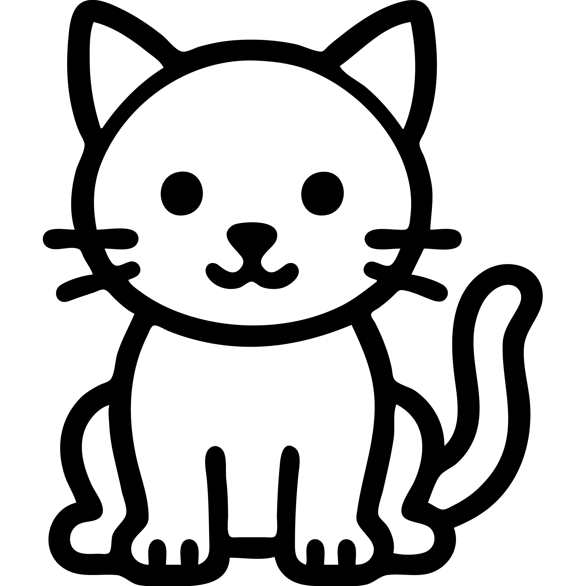 cute kitten, outlined icon style emoji
