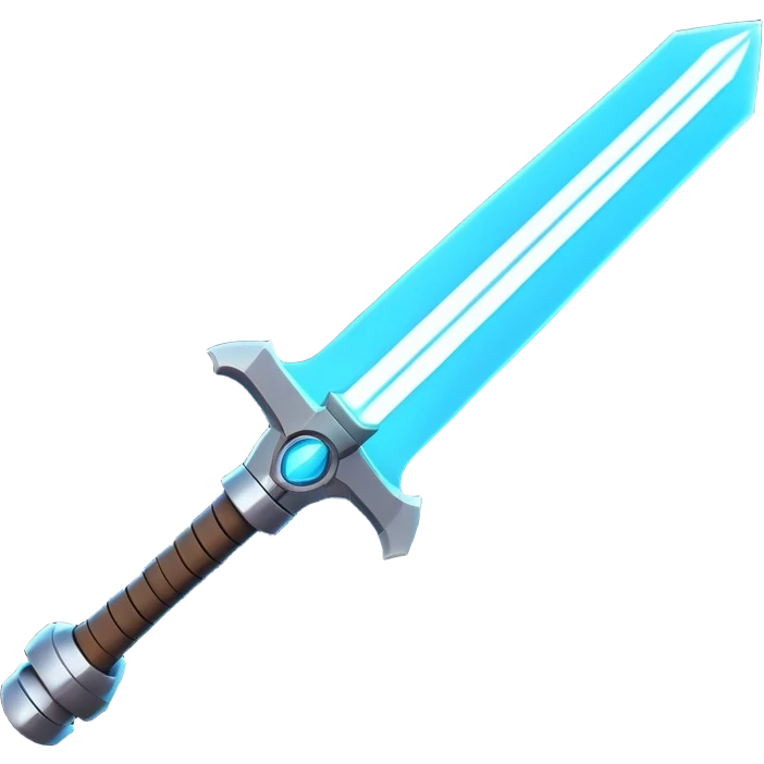 Clash of Clans aesthetic: Cinematic heroic light sabre Emoji, rendered in a 3D vector-style similar to standard emojis with minimal shading and bold, simplified shapes. A compact, vibrant energy blade with a neon-hued, glowing edge and futuristic hilt, softly glowing with a radiant cosmic charm. Simplified yet unmistakably iconic, highly detailed and consistent, glowing with a soft pulsating brilliance and high shine. Stylized with a touch of interstellar elegance and a soft glowing outline, capturing the essence of a legendary energy blade with a friendly, playful manner! emoji
