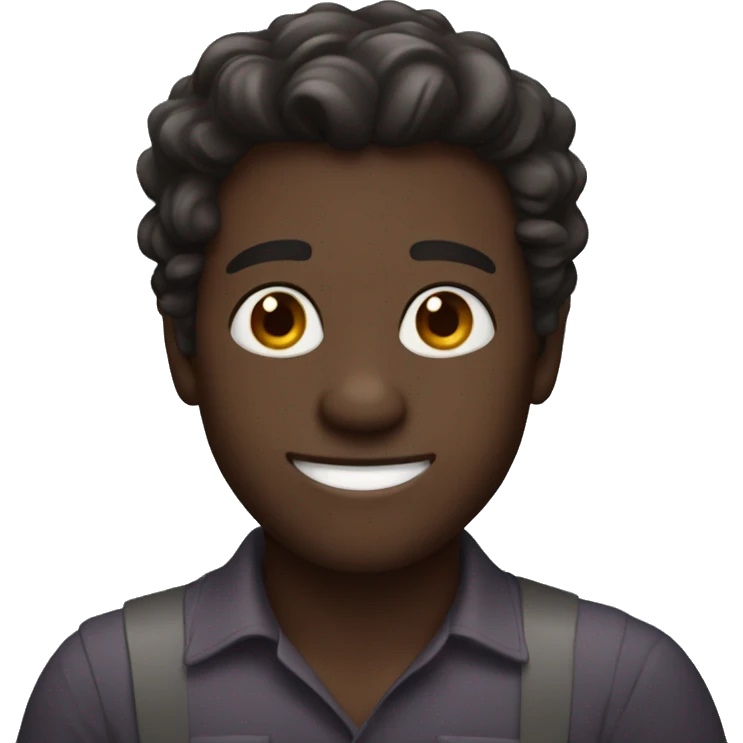 A dark skin Hanson man smiling  emoji