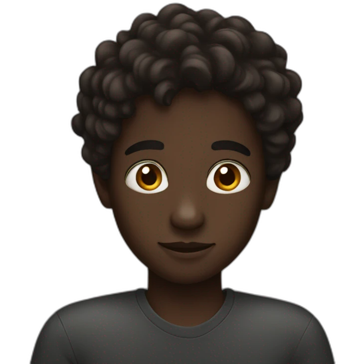 a young dark skin boy with locks emoji