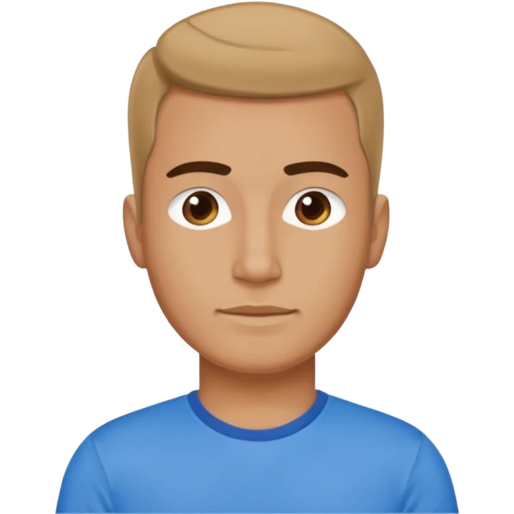 Now make a men who wears blue t shirt and on t shirt it is written mayank emoji