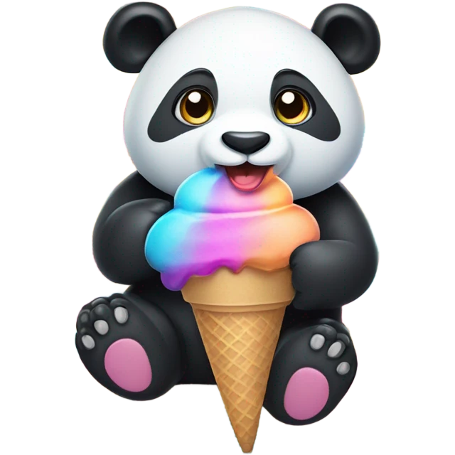 Panda eating ice cream emoji