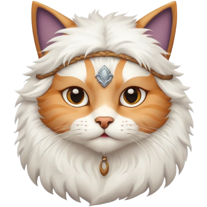 viking white cat emoji