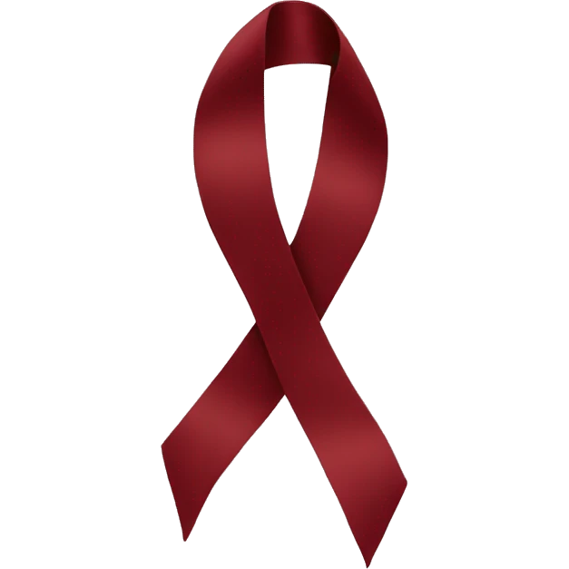 a cute ribbon dark red emoji