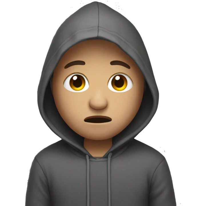 Crying man with a hoodie  emoji
