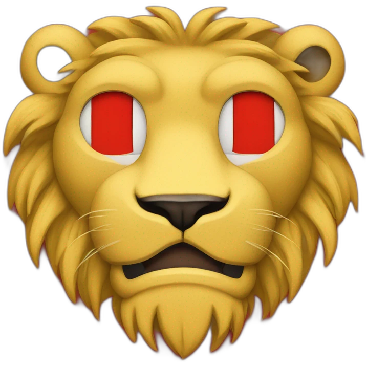 Red square with two yellow lions in the middle emoji