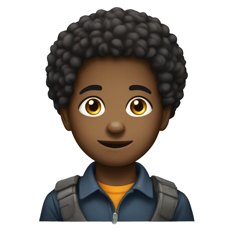 Niño de 7 años afro informatico emoji