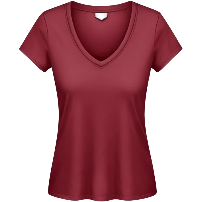 just a wine red cotton V-neck t-shirt, women's style, flat lay, no model, only the clothing item emoji