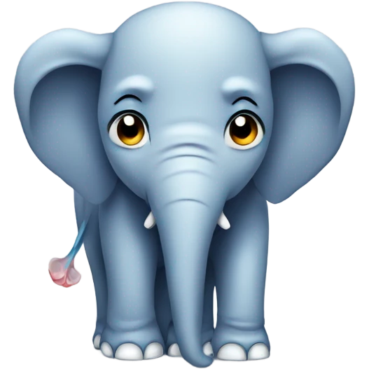 Sad elephant with a fever and cold emoji