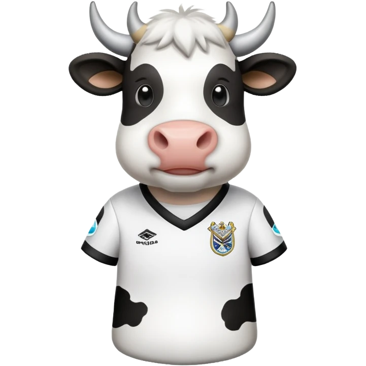 Cow wearing Newcastle shirt emoji