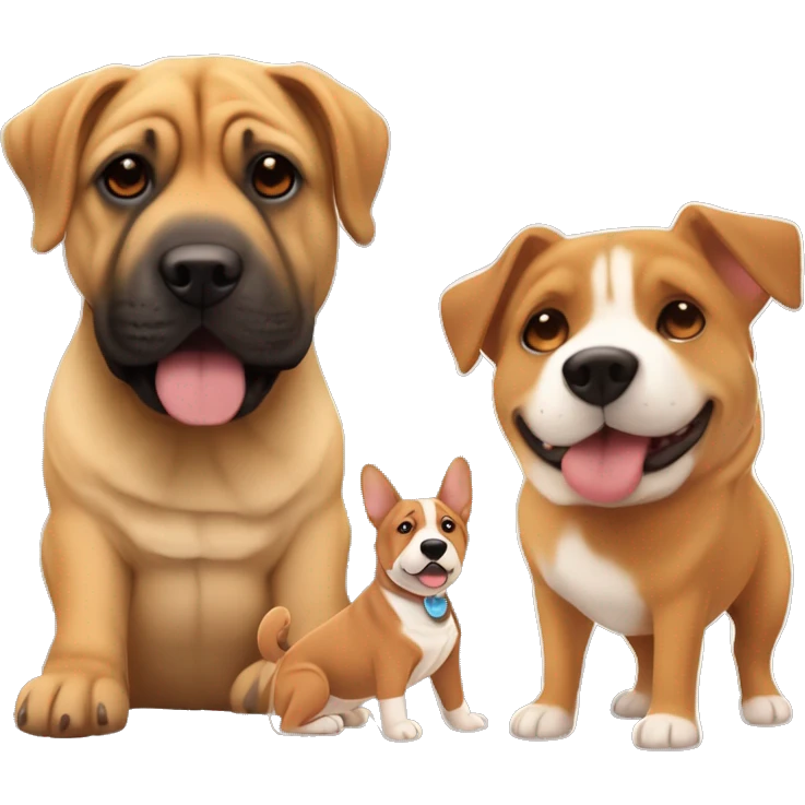 Sharpei Mix with corgi and Rottweiler brown small dog.￼￼ emoji