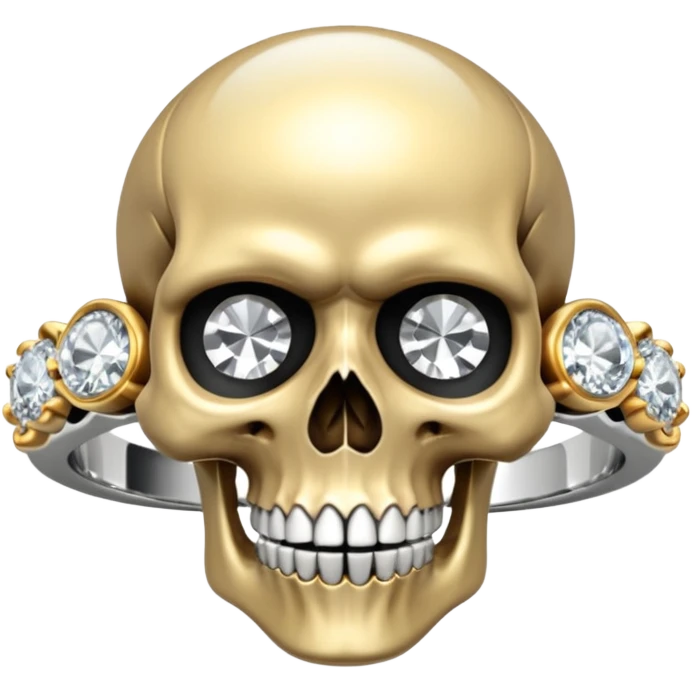 Skull diamond ring emoji