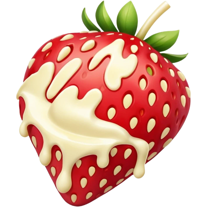 Strawberry with melted white chocolate and more white chocolate  emoji