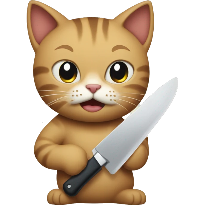 cat holding a knife  emoji