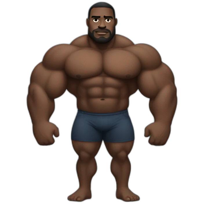Big black guy showing his muscles emoji