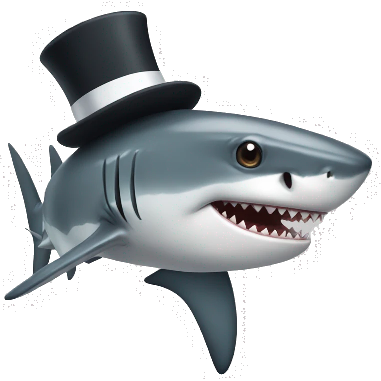 Shark with a top hat emoji
