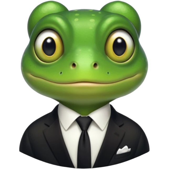 frog with tie emoji