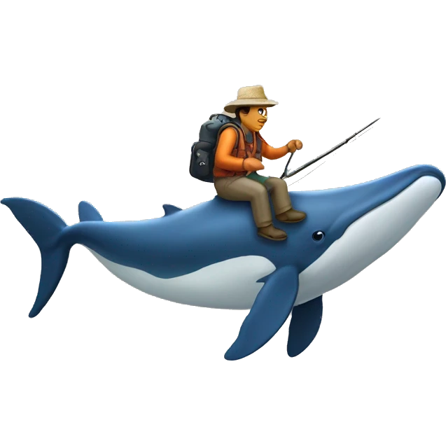 fisherman riding a humpback whale emoji