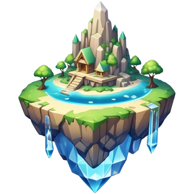 floating crystal island emoji