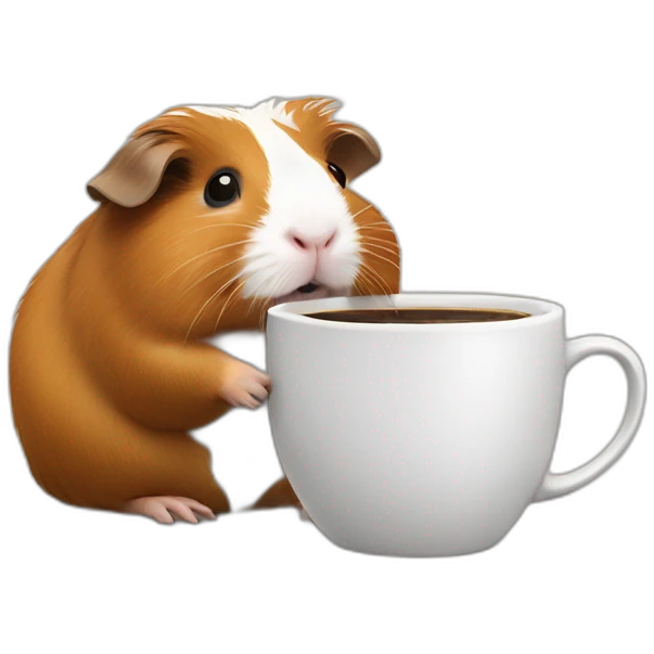guinea pig holding a cup of coffee emoji