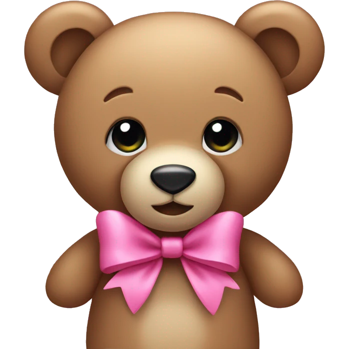 teddy bear with a pink bow  emoji