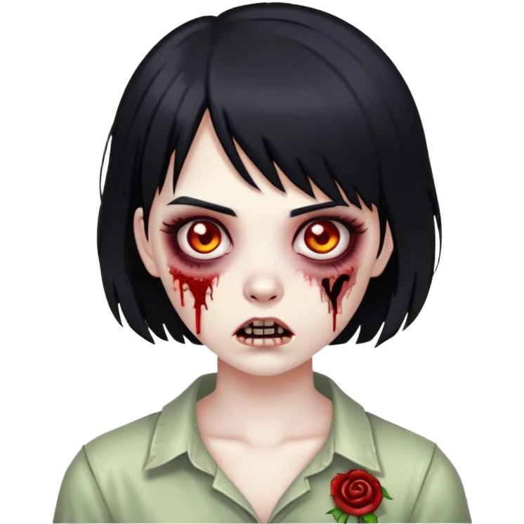 zombie girl with black hair anda side bangs  emoji