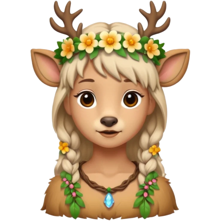 Adult Cute Druid human like fawn emoji