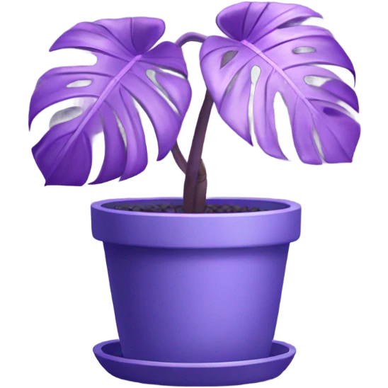 all violet monstera plant in pot emoji