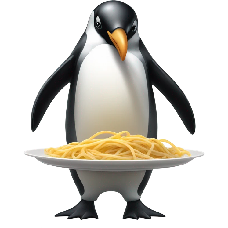 Penguin with spaghetti  emoji