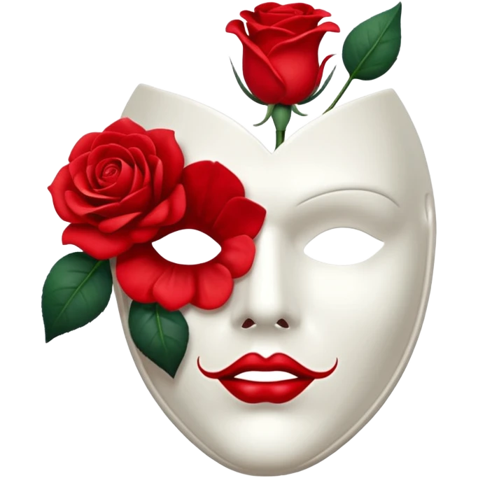 Phantom of the opera half mask with a rose emoji