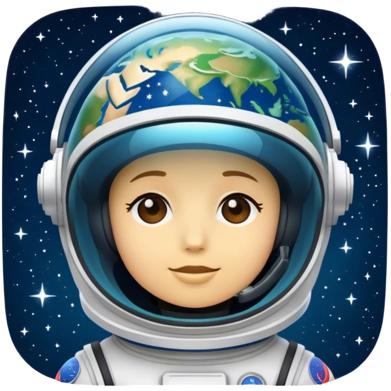 space helmet visor reflecting earth and stars emoji