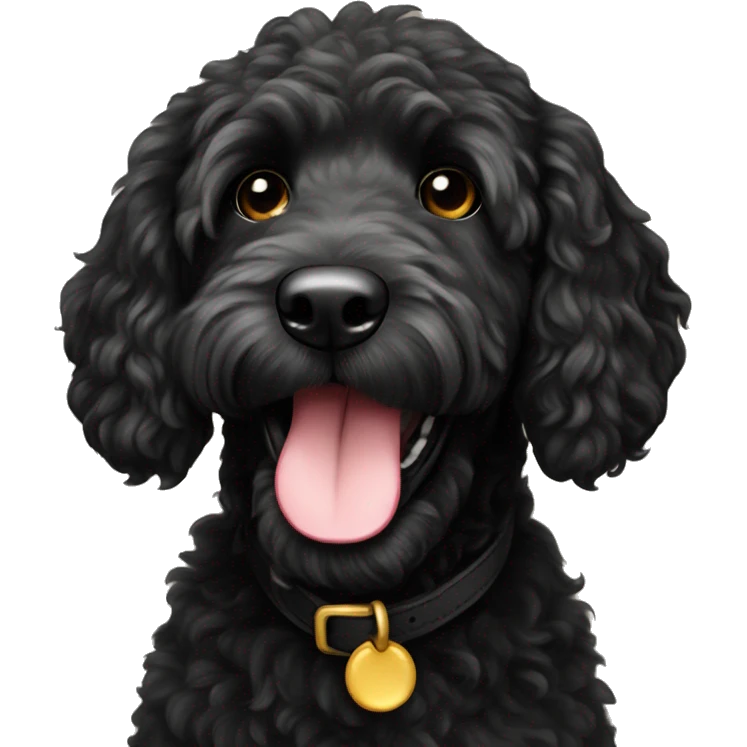 Medium size black golden doodle  emoji
