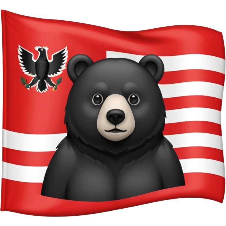 Berlin state flag with horizontal red white red stripes and a black bear in the center, simple and clear emoji