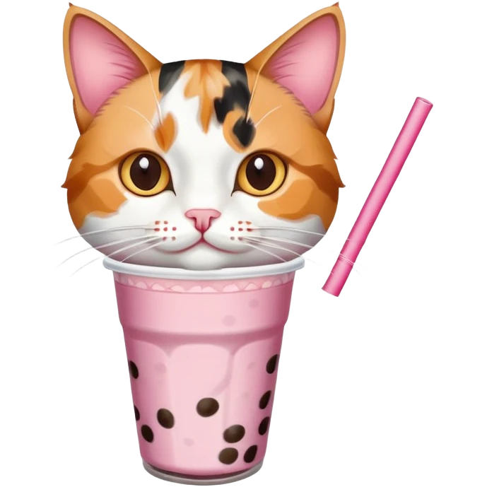 Cat drinking boba emoji