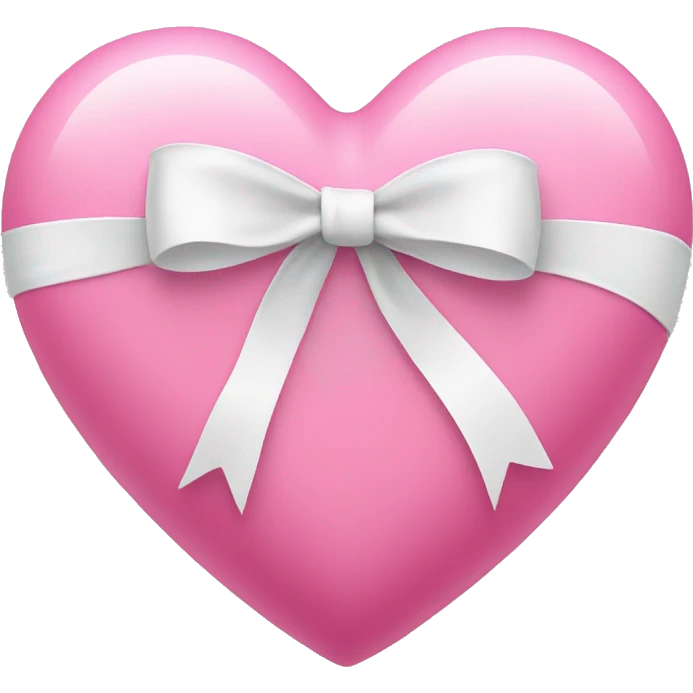 pink heart with white bows surrounding emoji