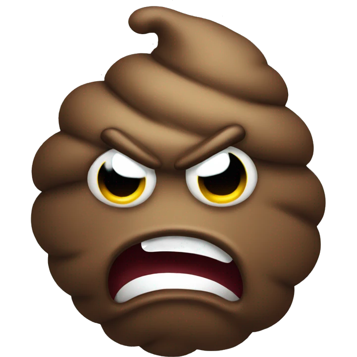 poop with angry face emoji