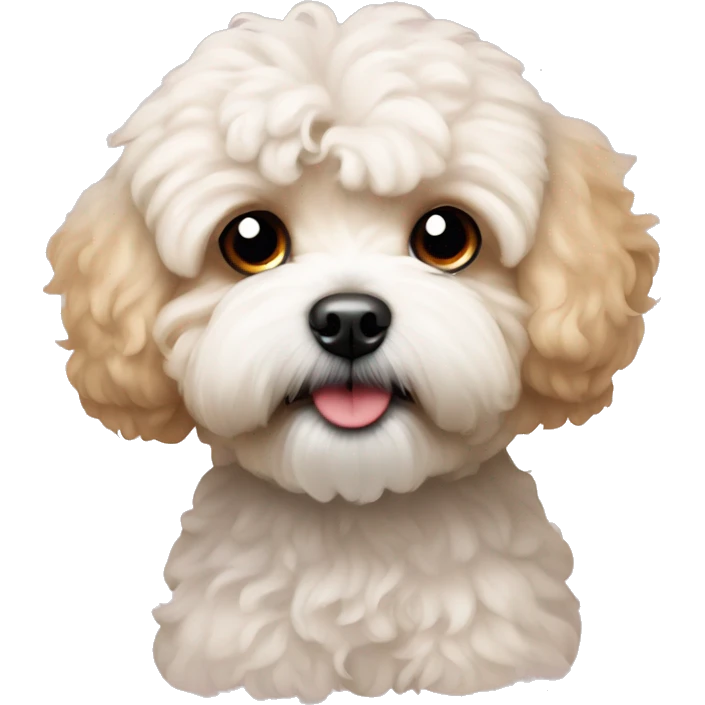 maltipoo with a heads emoji