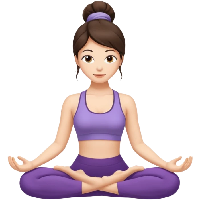 Beautiful brunette woman doing yoga  emoji