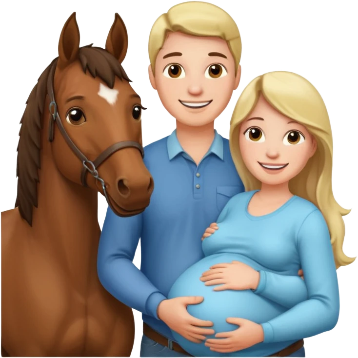 pregnant man  with horse emoji