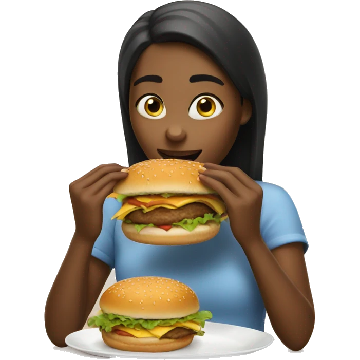 Girl eating Burger  emoji